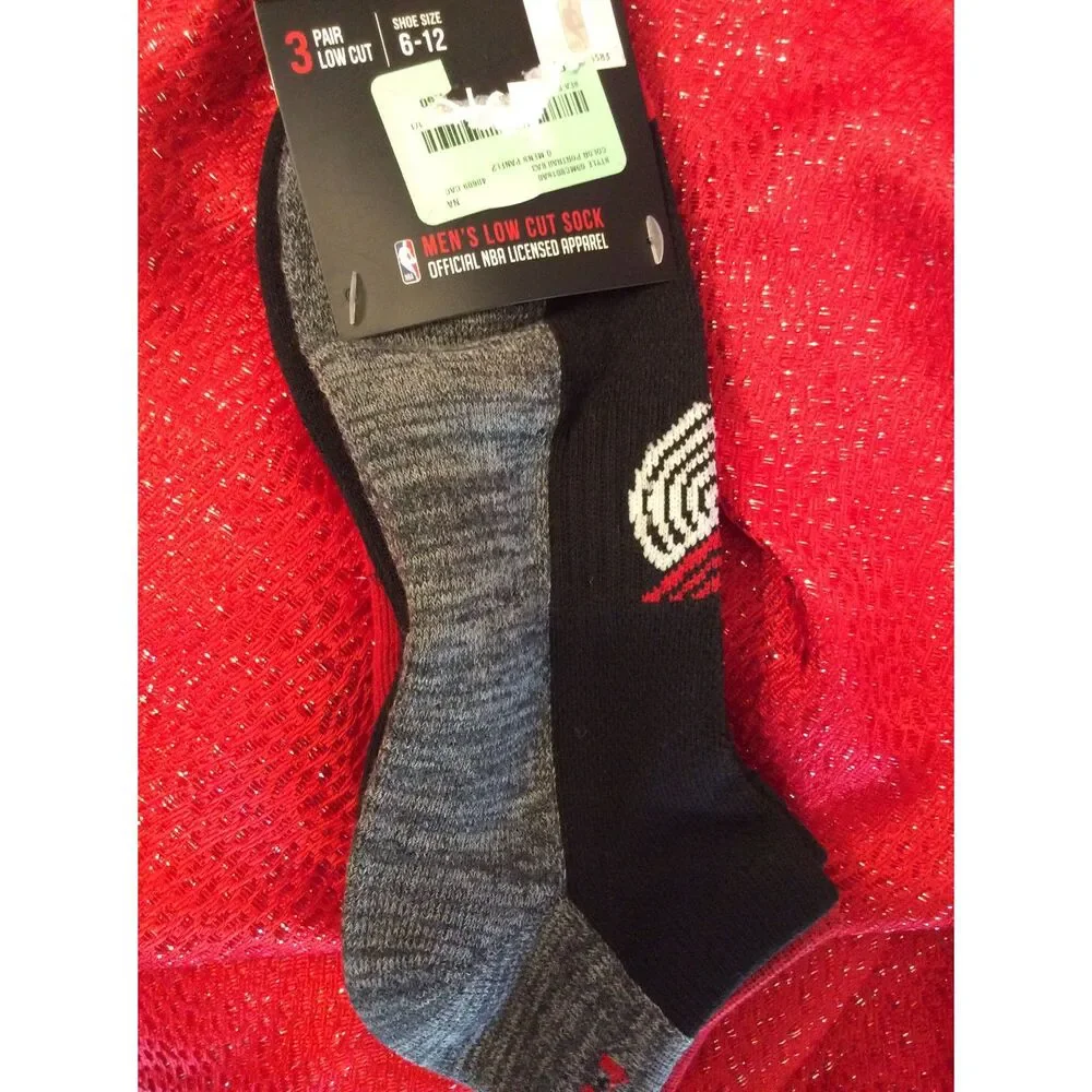 NBA Lakers 3 Pack Low Cut Mens Socks Shoe Size 6-12 New